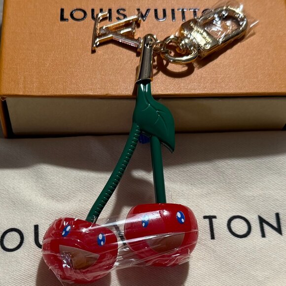 Novelty Cherry Bag Charm-Brand New and comes with Box and LV Bag! - Picture 2 of 4
